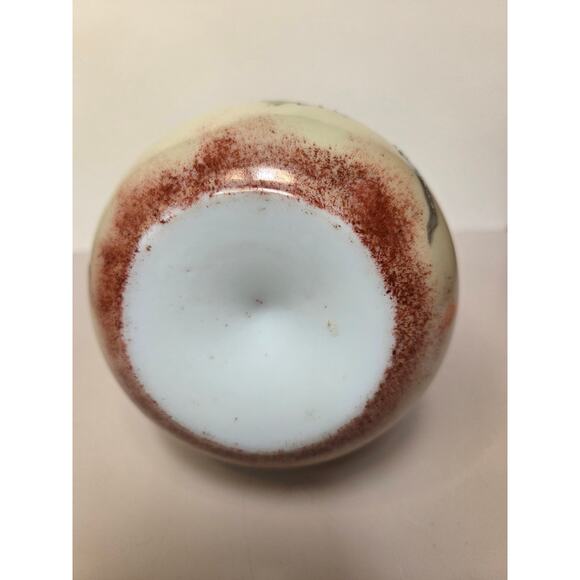 Antique Hand-Painted Milk Glass Vase Victorian Floral Enamel 9.5"; c. 1900 - Picture 6 of 6